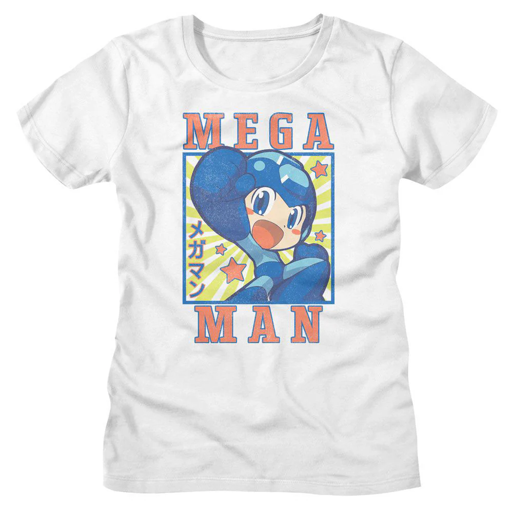 Mega Man Square And Stars Junior Top