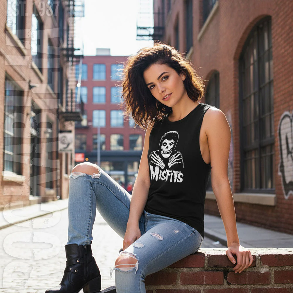 Misfits Skull Crossed Arms Womens Tank - Image 2