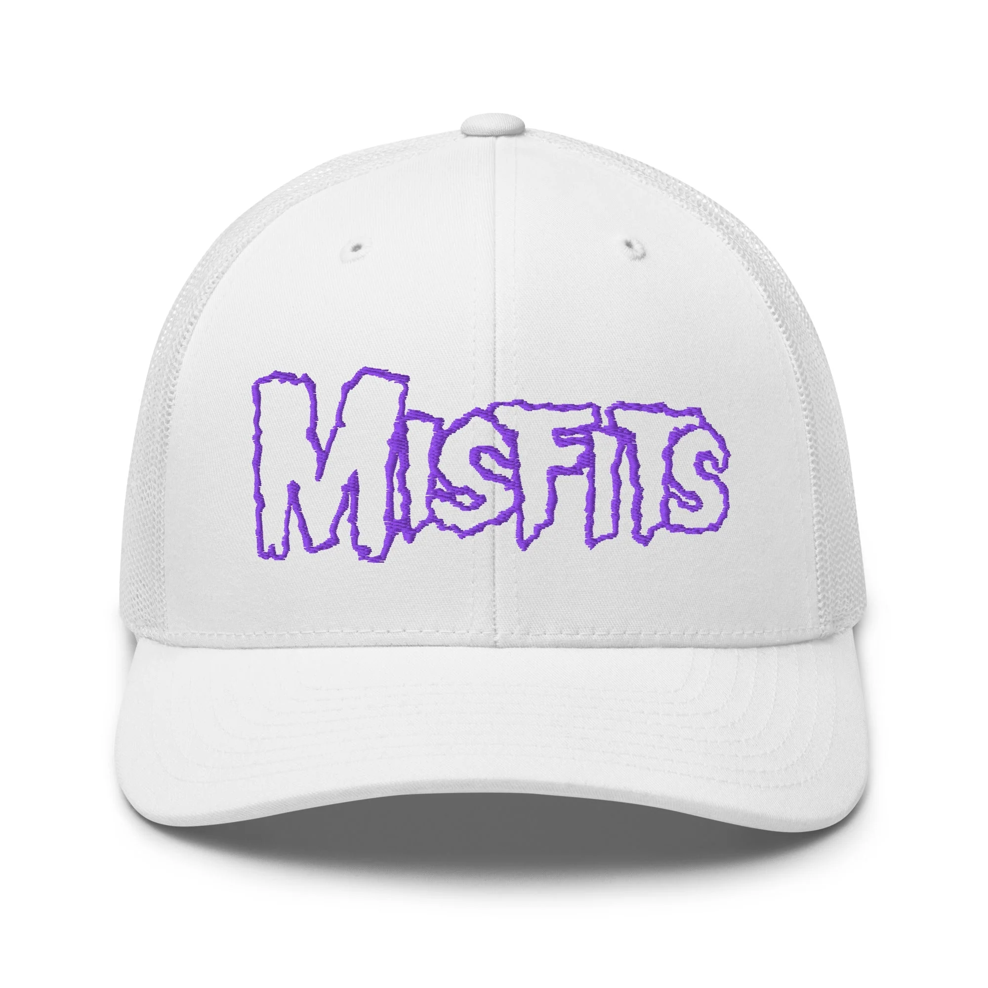 Misfits - Purple on White Trucker HD Embroidered Hat - Image 2