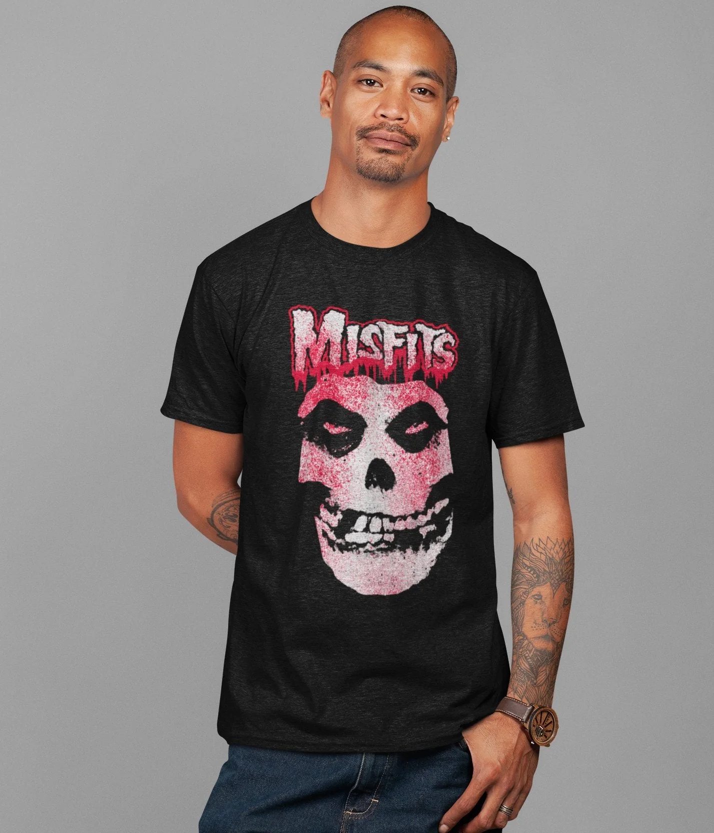 Misfits - Tagged Skull Jumbo Print T-Shirt - Image 2