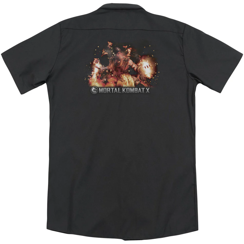 Scorpio Flames (Back Print) Workshirt - Image 2