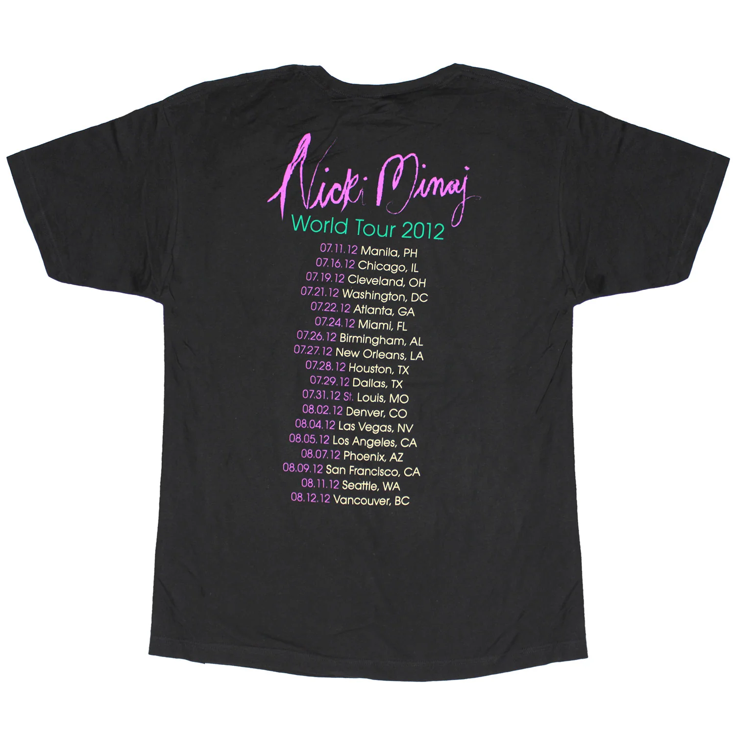 World Tour 2012 City Info Manila - Vancouver T-shirt - Image 2