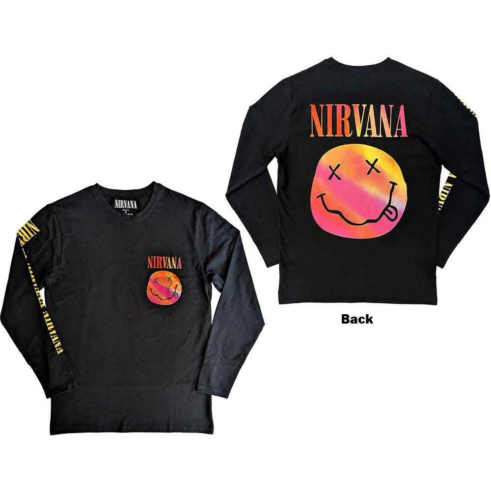 Gradient Happy Face Long Sleeve