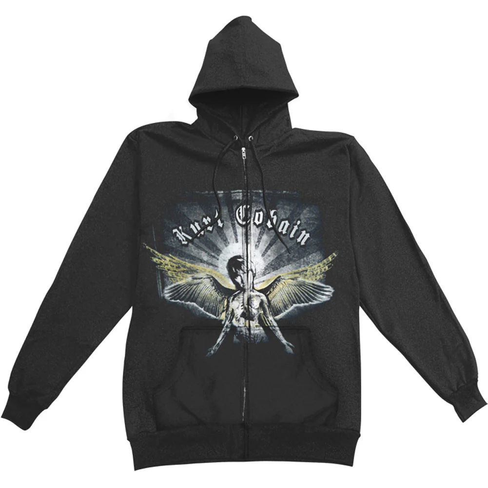 Kurt Cobain Angel Zippered Hooded Sweatshirt
