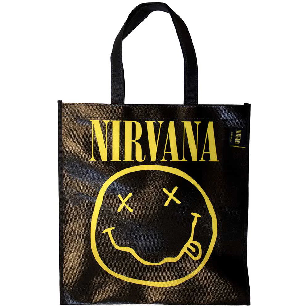 Yellow Happy Face Grocery Tote