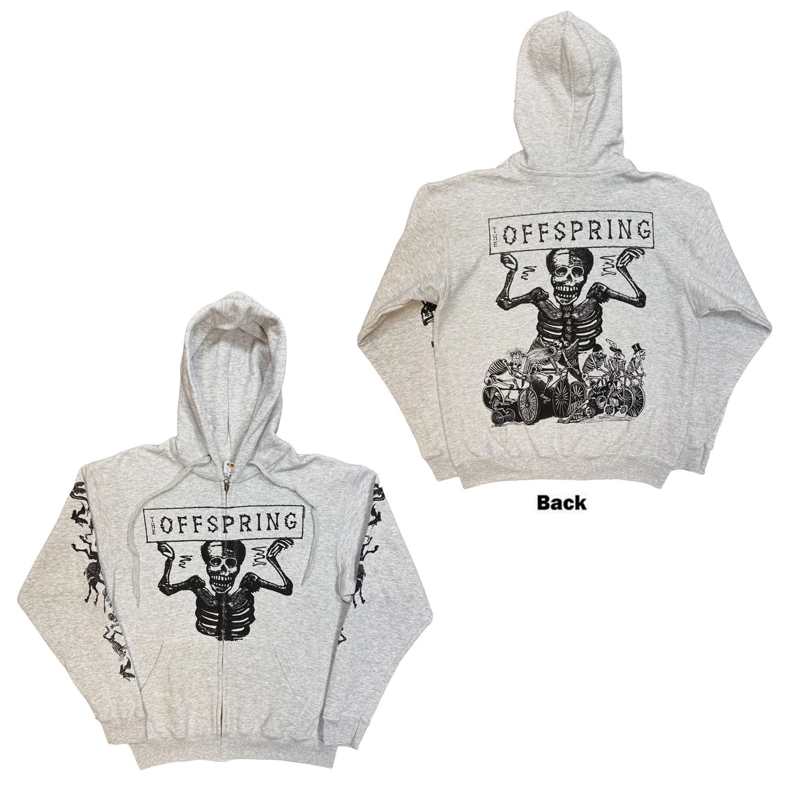 Skeletons Zippered Hooded Sweatshirt