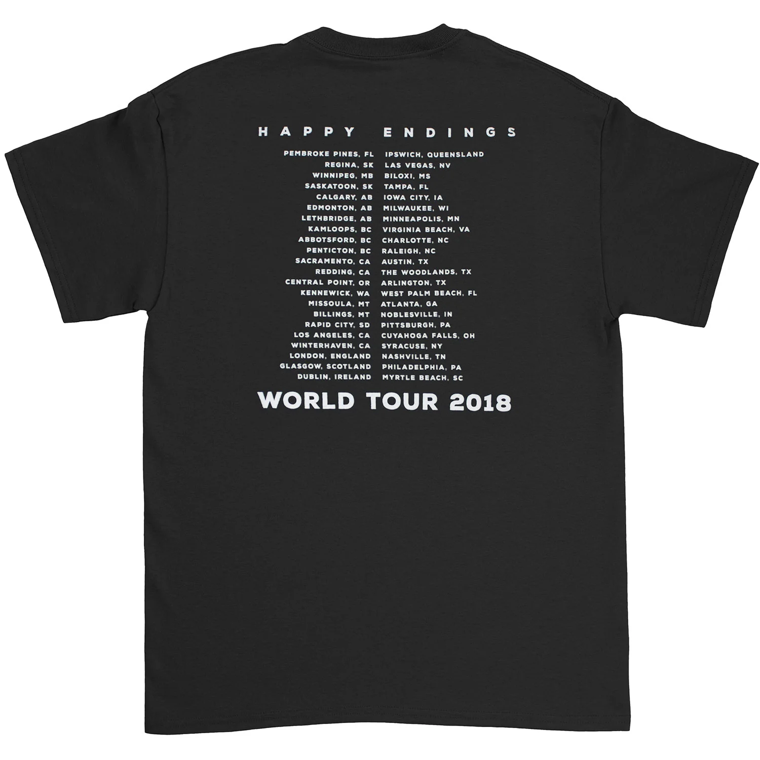 Happy Endings World Tour 2018 Slim Fit T-shirt - Image 2