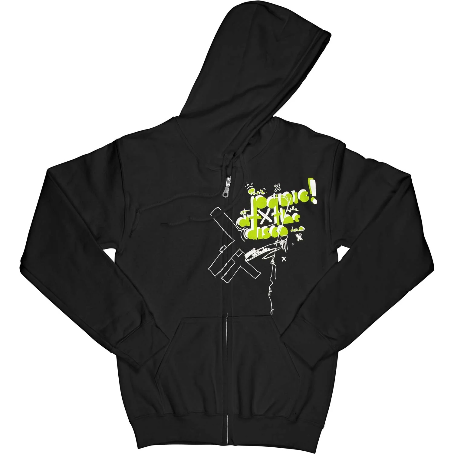 Scribbles Zippered Hooded Sweatshirt