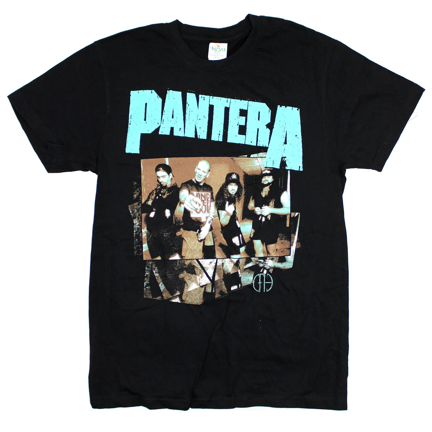 Slanted Sepia Tone Photo & Turquoise Logo CFH Slim Fit T-shirt