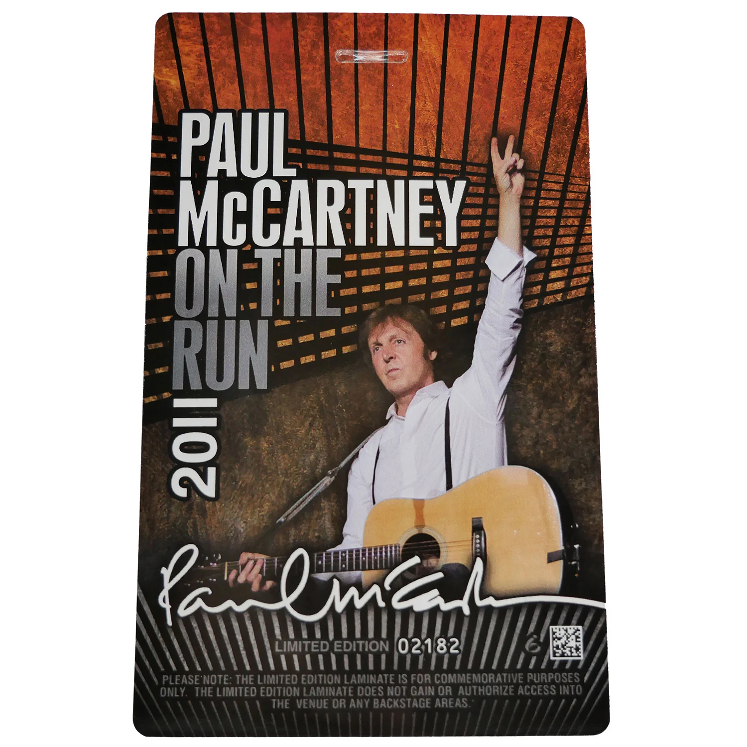 Laminate 2011 Tour Hologram Lanyard Laminated Backstage Pass - Image 2