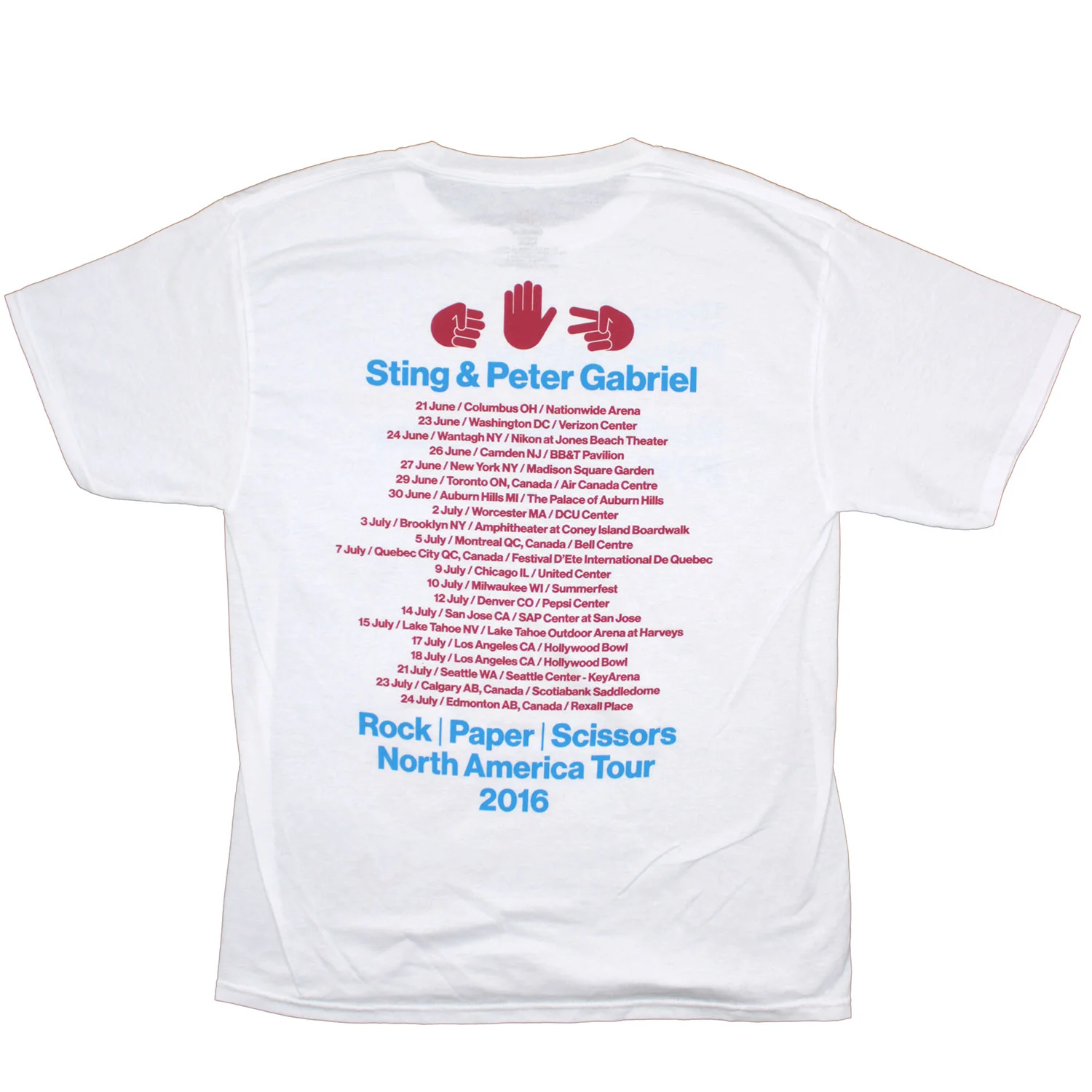 Sting & Peter Gabriel Title & Objects 2016 Tour Tee T-shirt - Image 2