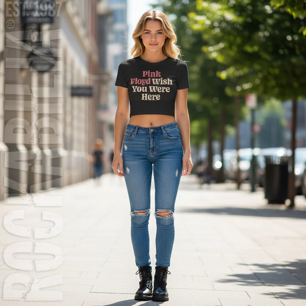 Pink Floyd Wish You Were Here Text Junior Top - Image 2