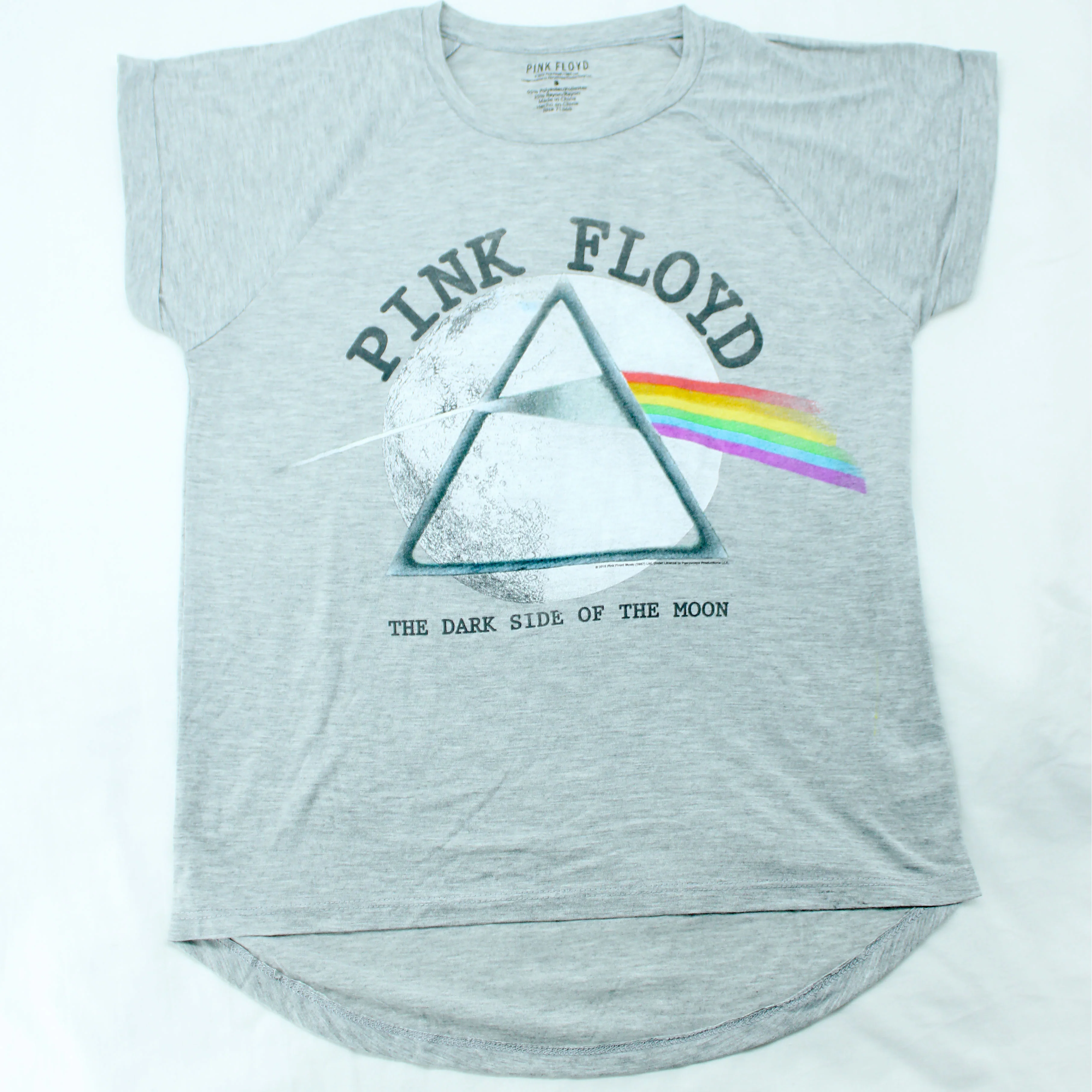 Vintage Distressed The Dark Side Of The Moon With White Moon Junior Top