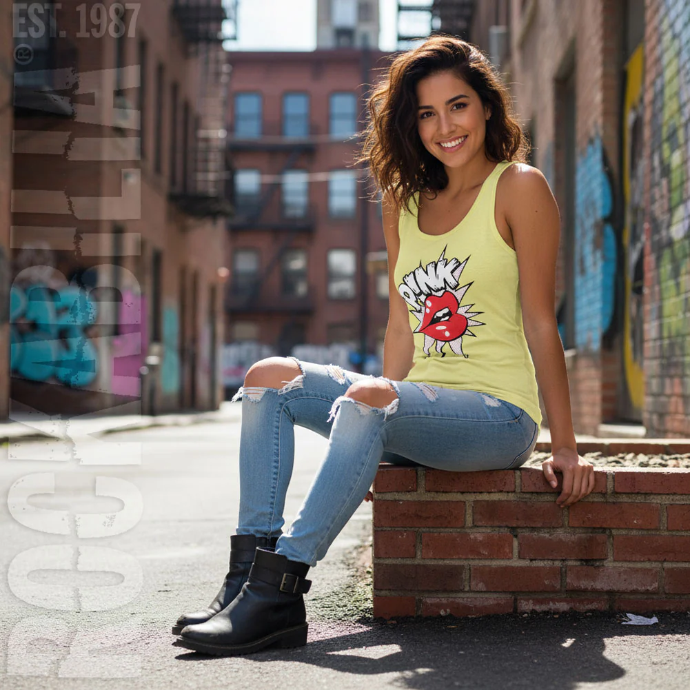 P!nk Lips Tank Top Womens Tank - Image 2