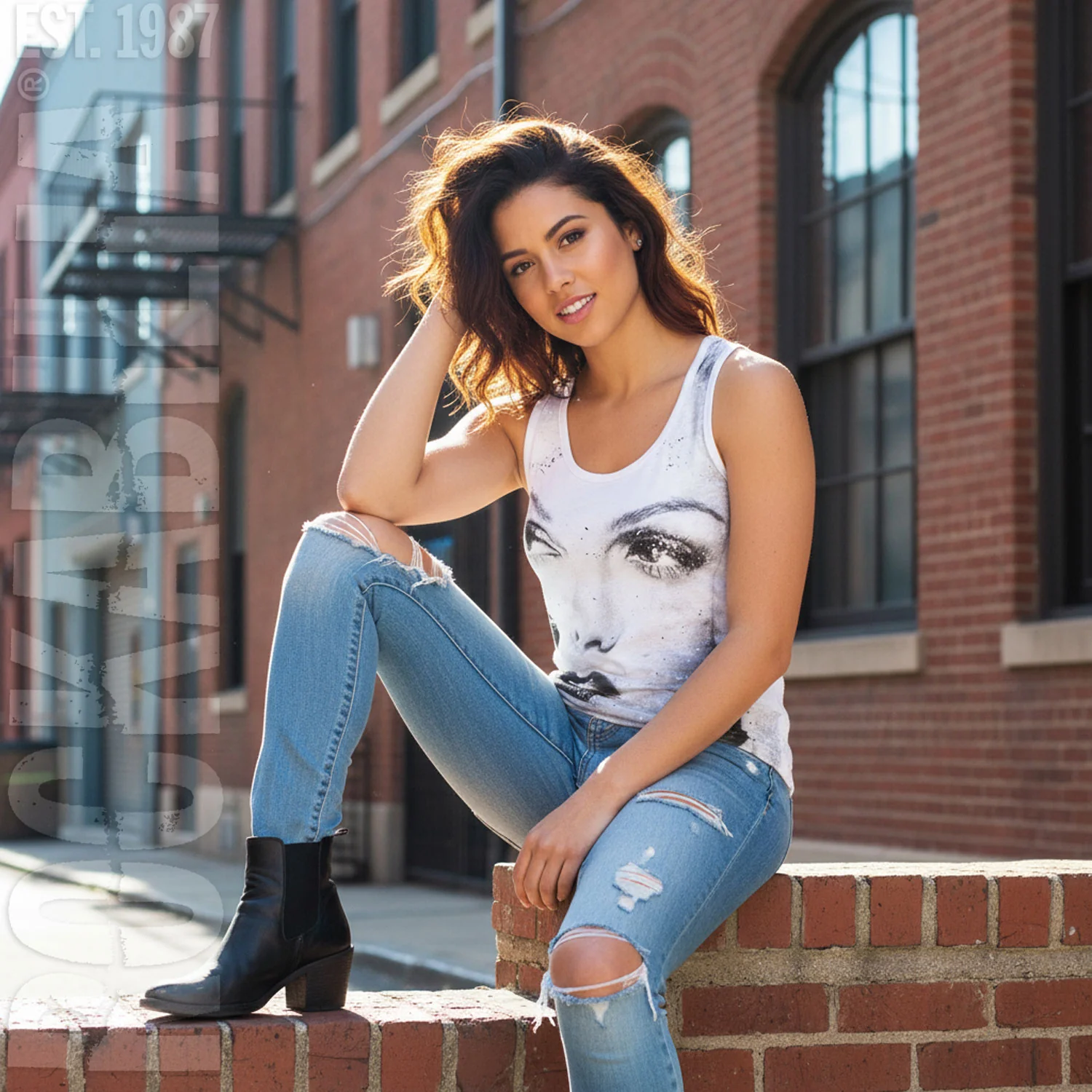 Portrait All Over Scoop Tank Top Womens Tank - Image 2