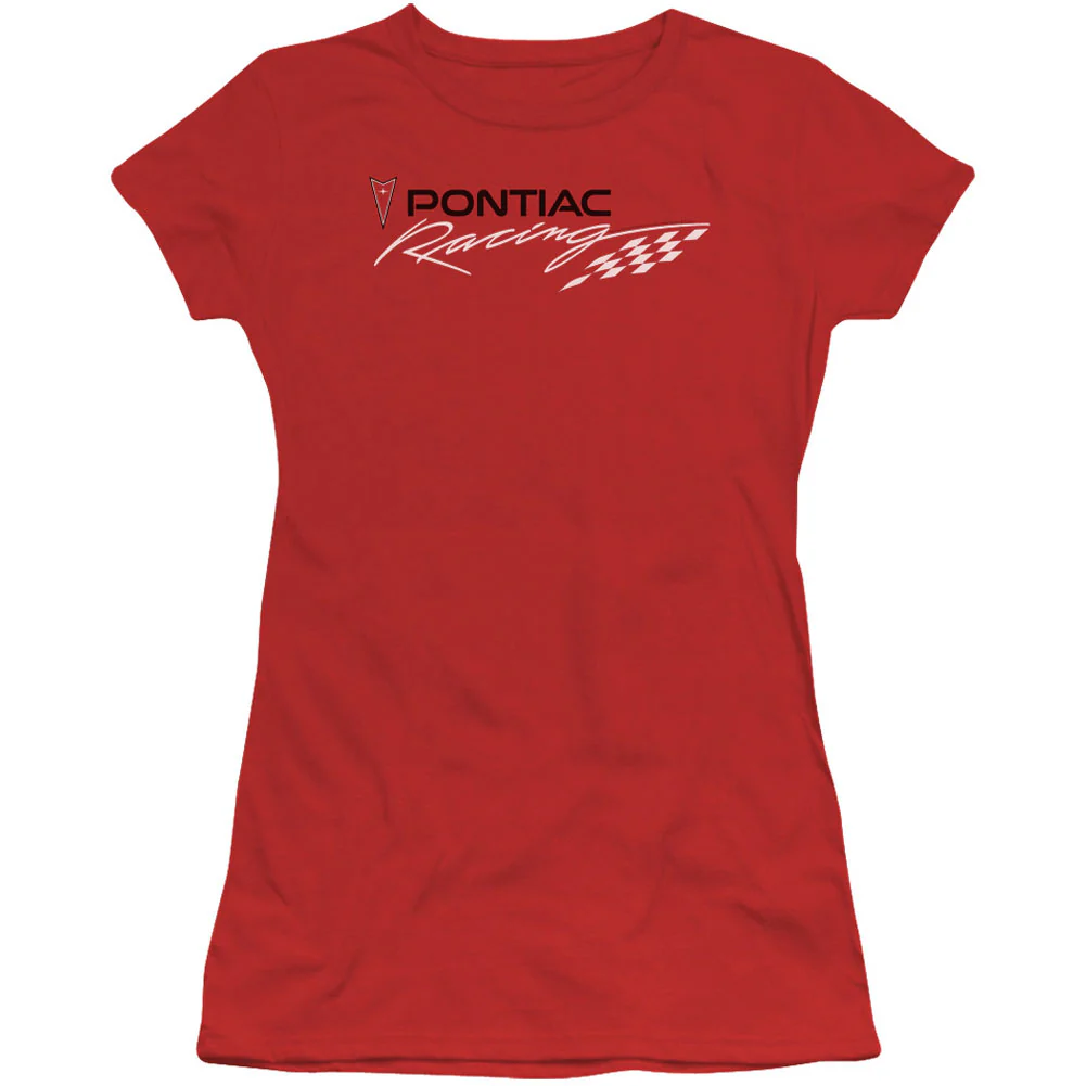 Red Pontiac Racing Cap Sleeve Junior Top