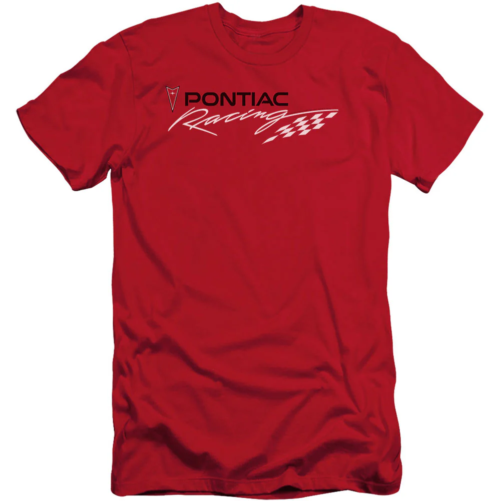 Red Pontiac Racing Premium Canvas Brand Slim Fit T-shirt