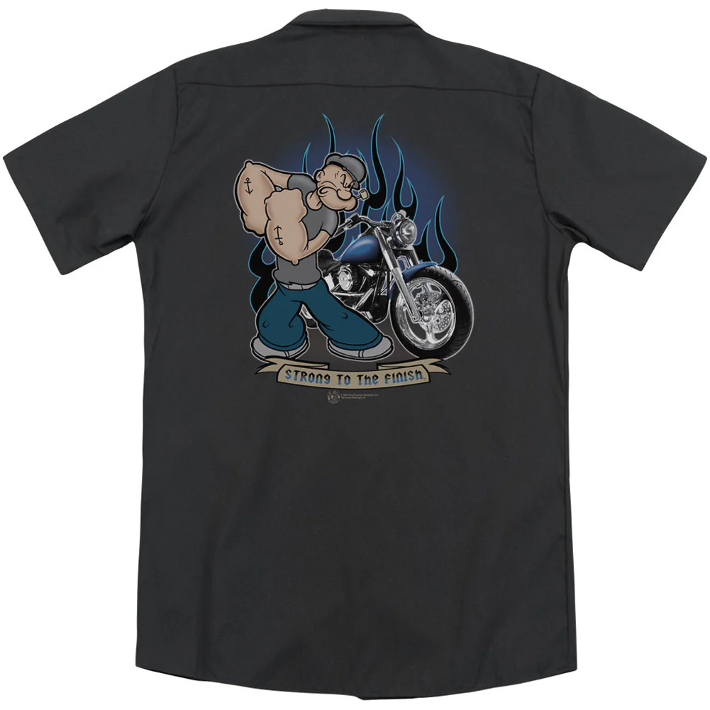 Biker Popeye (Back Print) Workshirt - Image 2