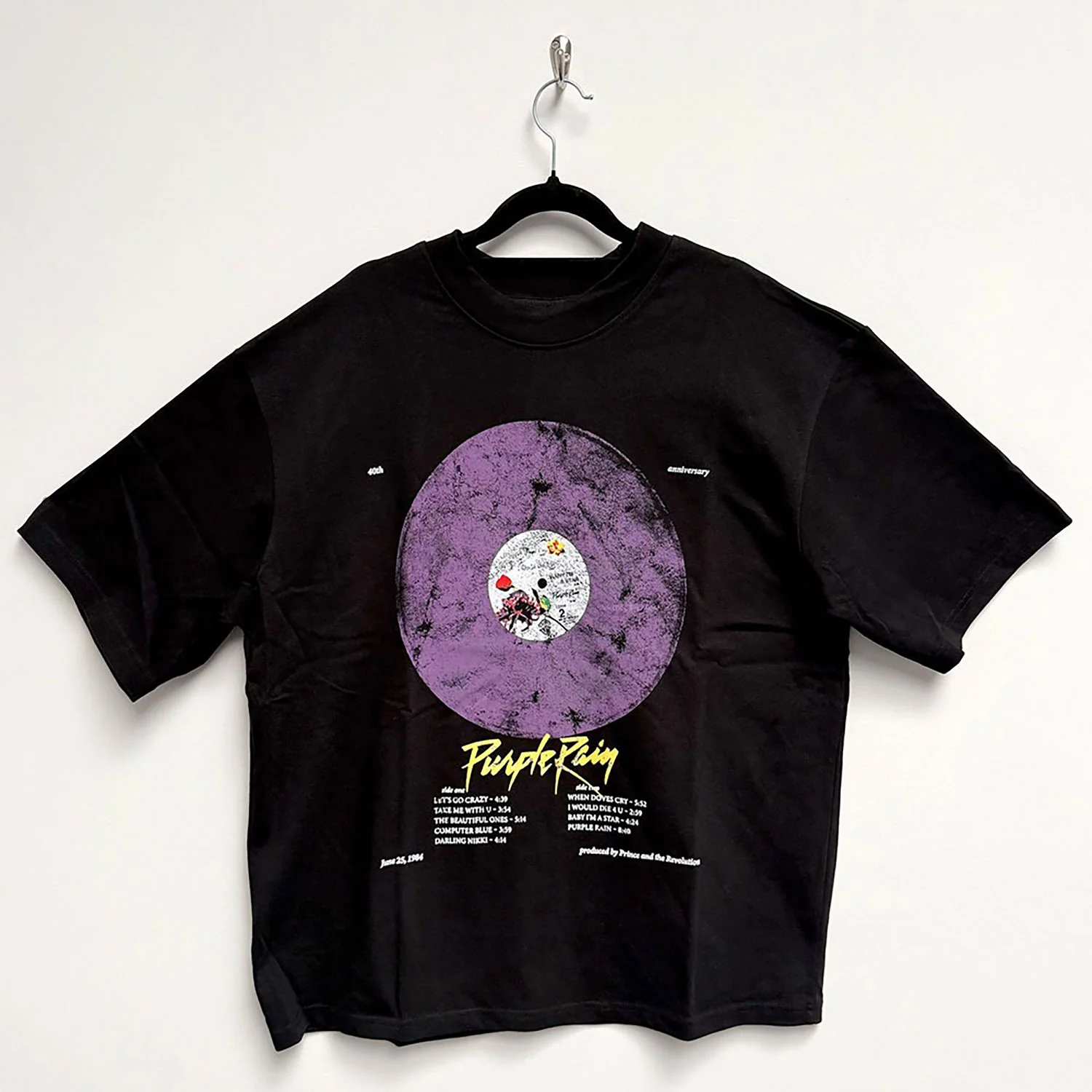 Purple Rain Disc Oversized Boxy Tee Vintage T-shirt - Image 2