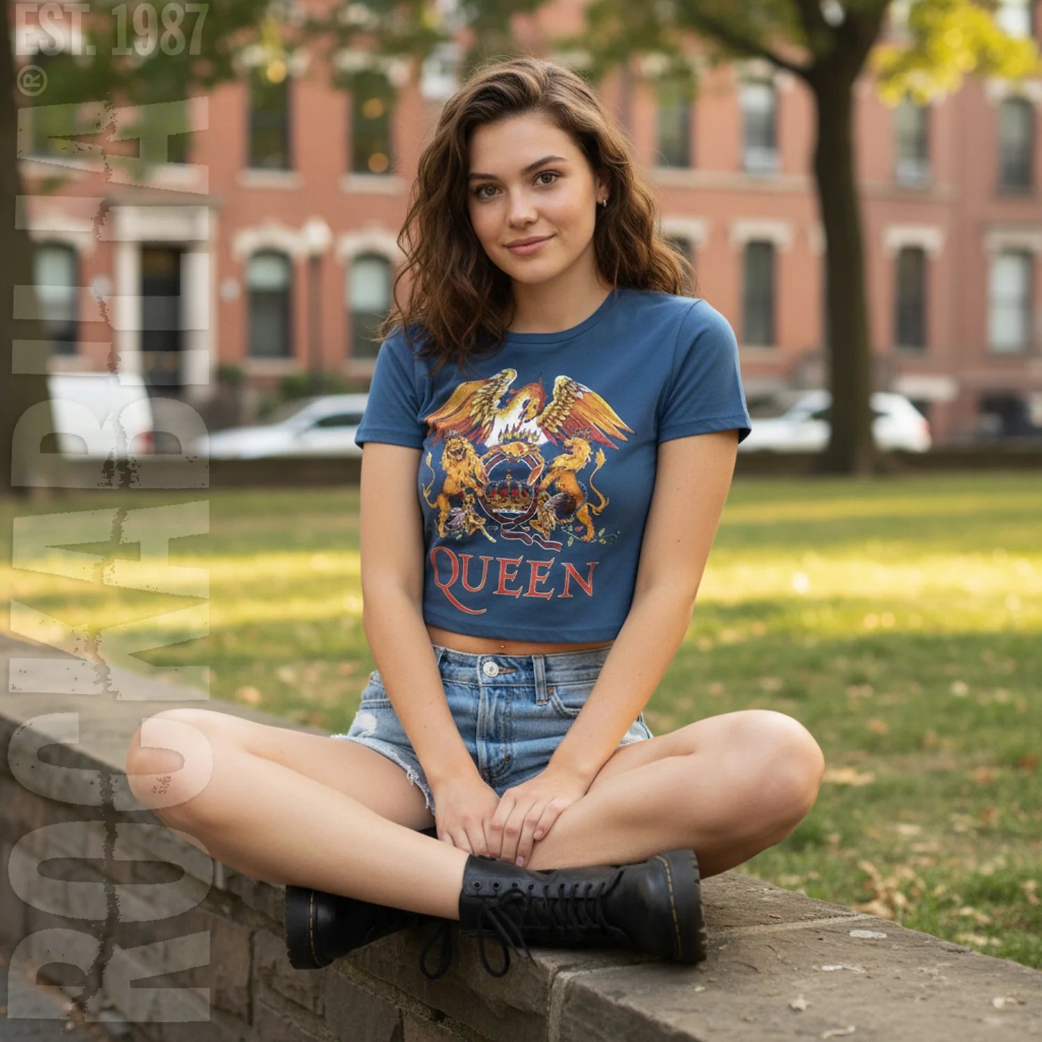 Classic Crest Ladies Crop Top Junior Top - Image 3