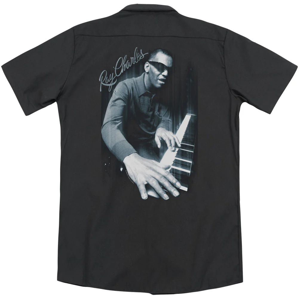 Blues Piano (Back Print) Work Shirt - Image 2