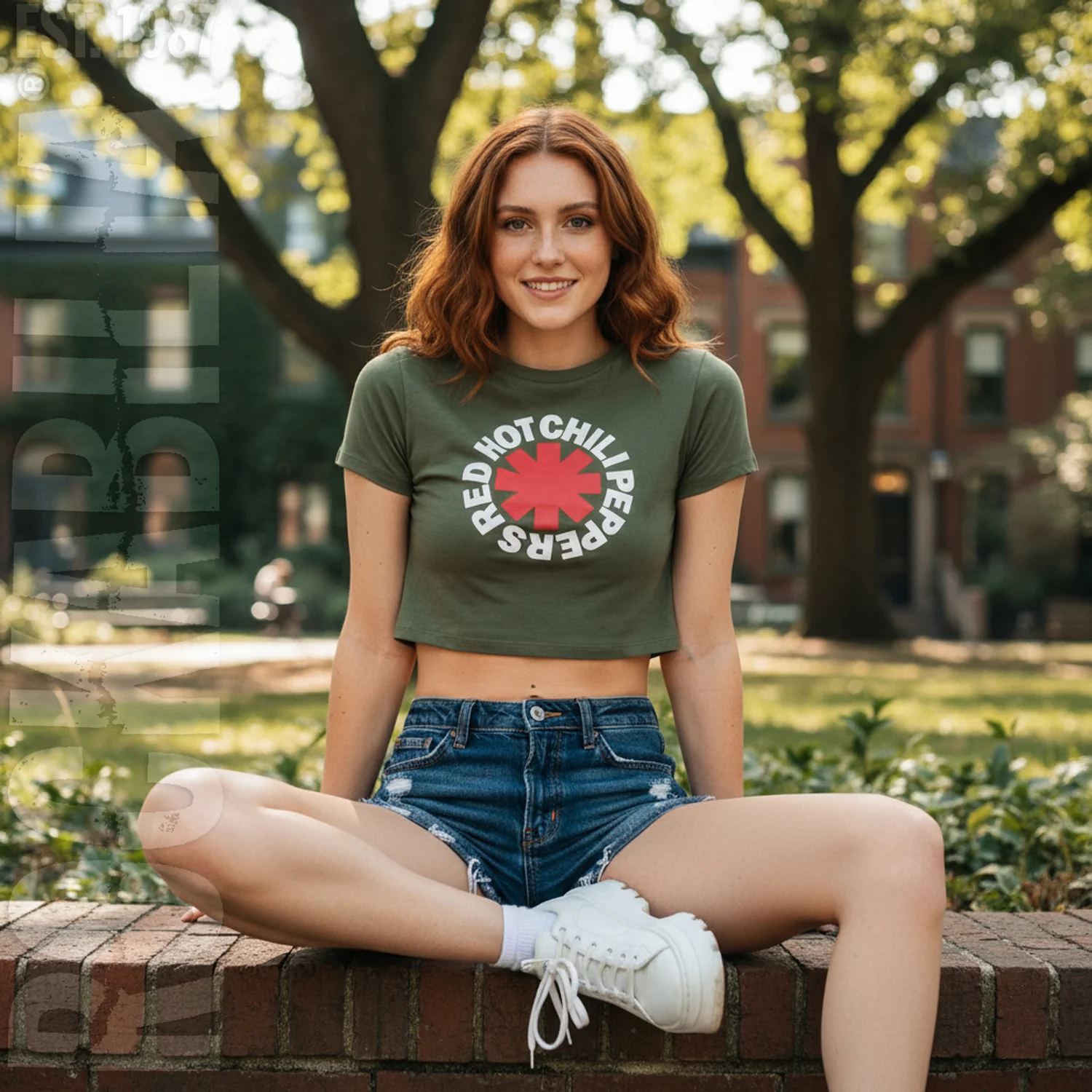 Classic Asterisk Ladies Crop Top Junior Top - Image 3