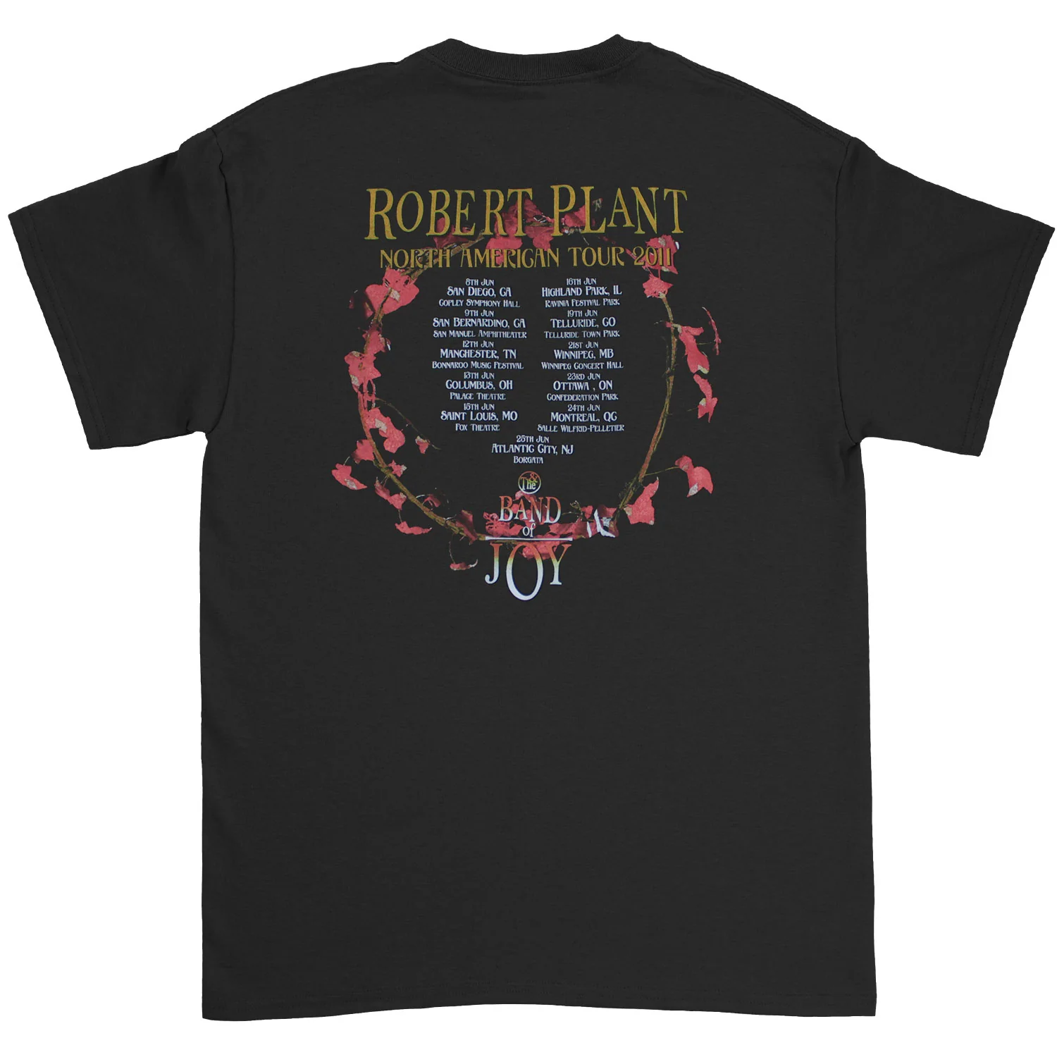 Band Of Joy North American Tour 2011 Slim Fit T-shirt - Image 2
