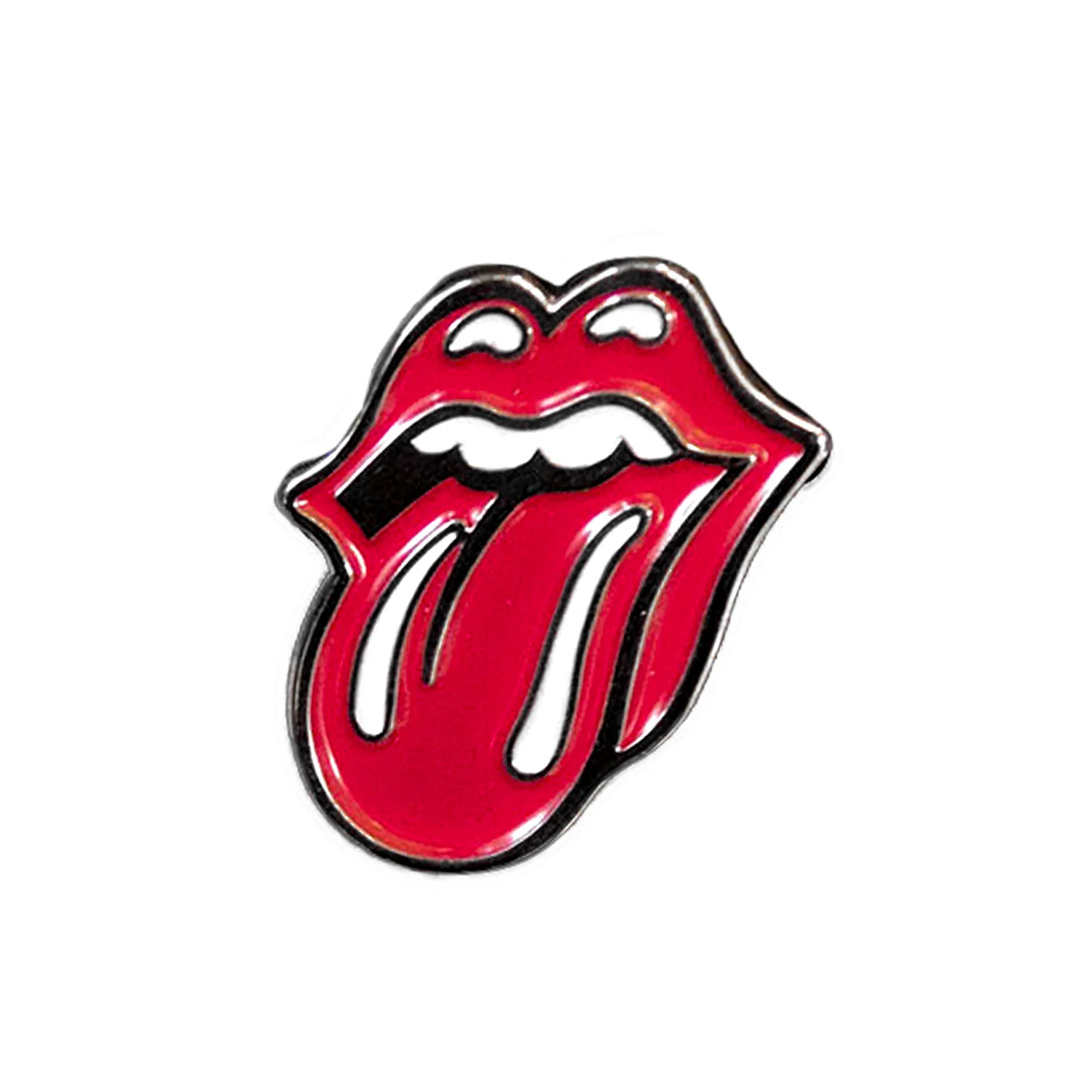 Classic Tongue Silver Outline Pewter Pin Badge