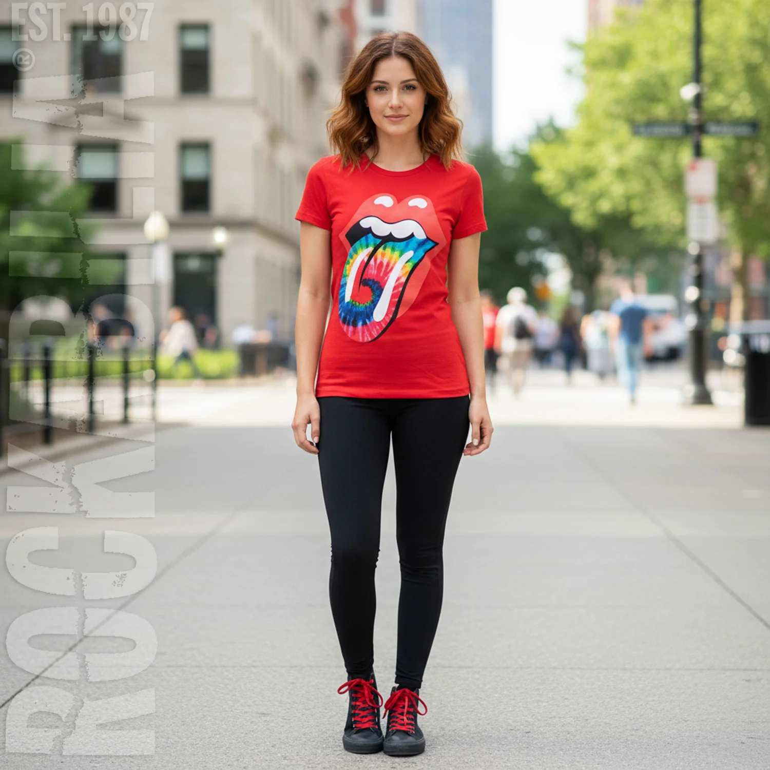 Dyed Tongue on Red Women's Tee Junior Top - Image 2