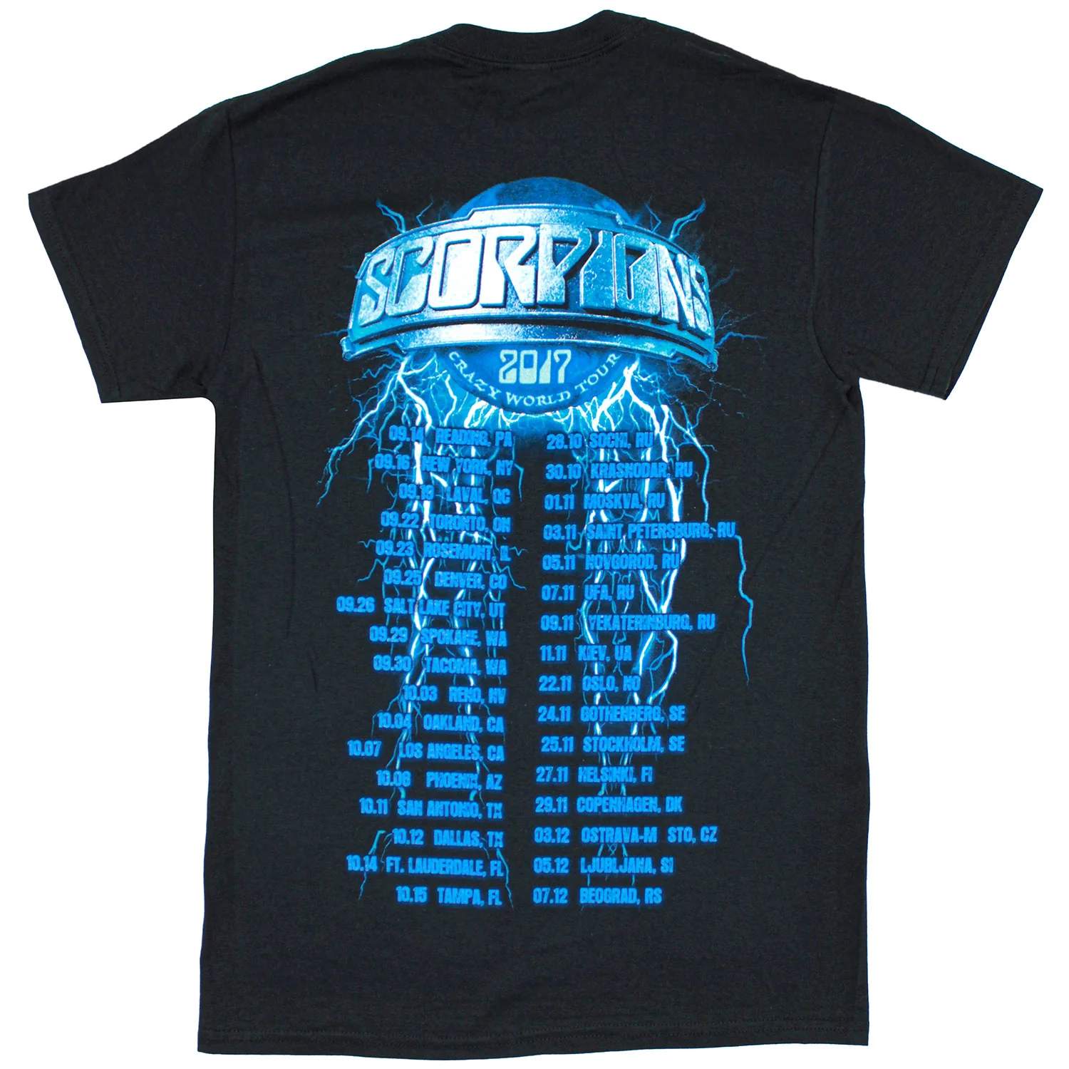Crazy World Tour 2017 City Info Reading  PA - Beograd T-shirt - Image 2