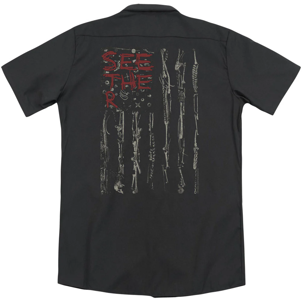 Bone Flag (Back Print) Work Shirt - Image 2