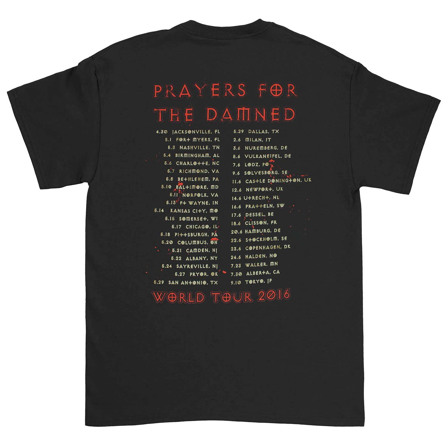 Prayers For The Damned World Tour 2016 Slim Fit T-shirt - Image 2