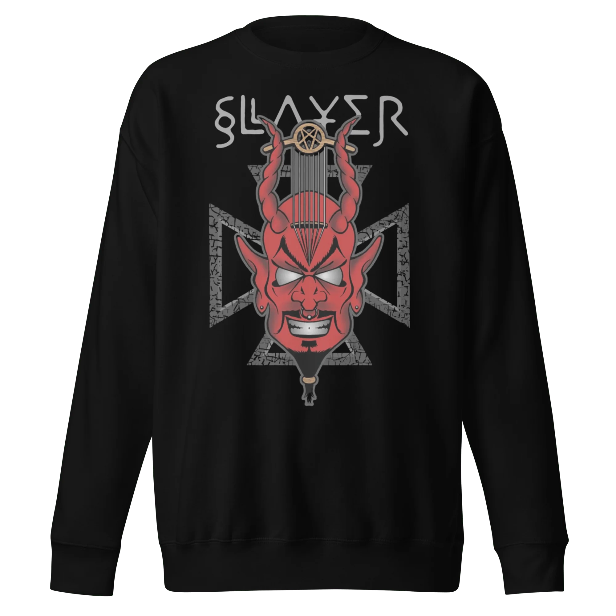 Slayer - Devil's Horns Vintage Jumbo Print Sweatshirt