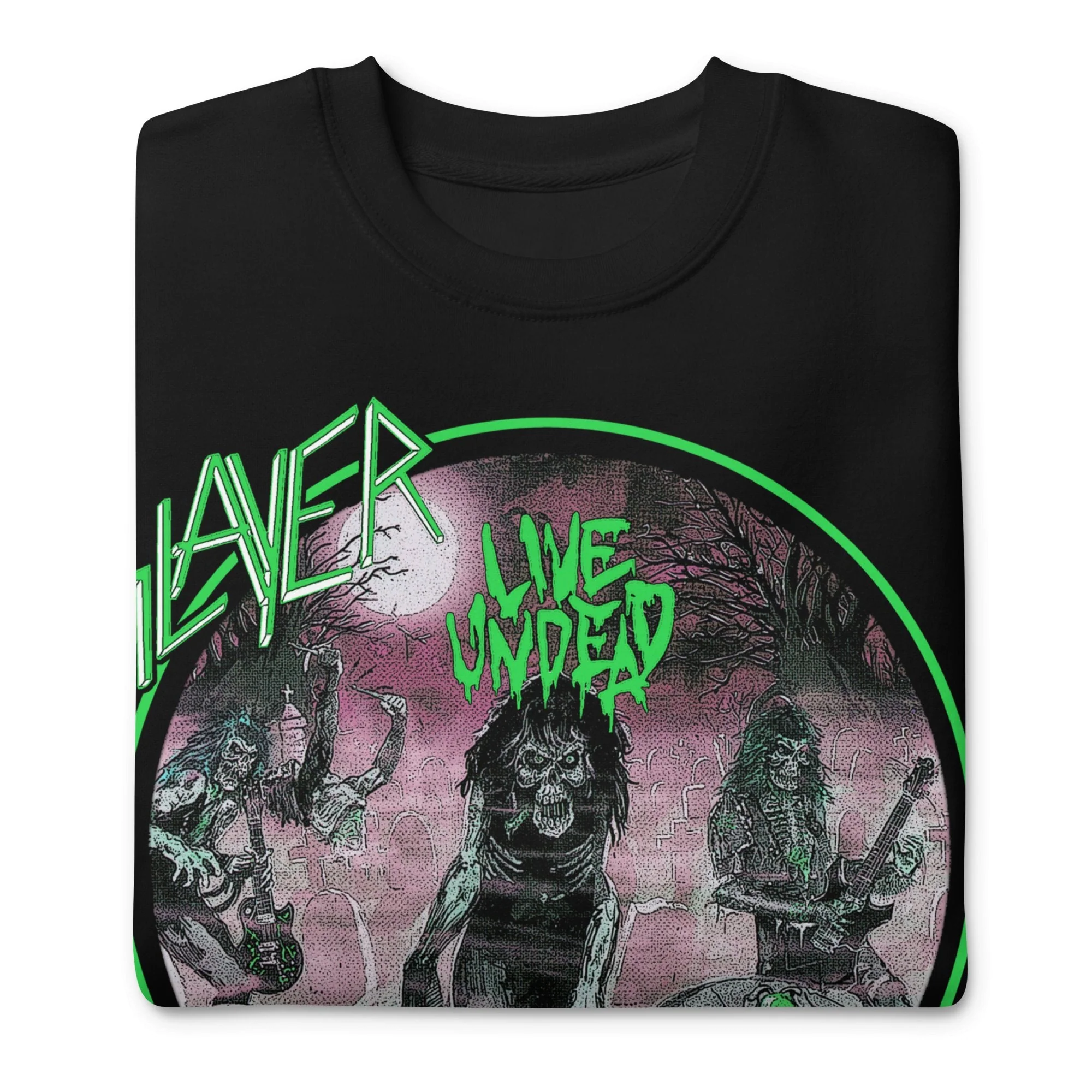 Slayer - Neon Green Undead Jumbo Print Sweatshirt - Image 3