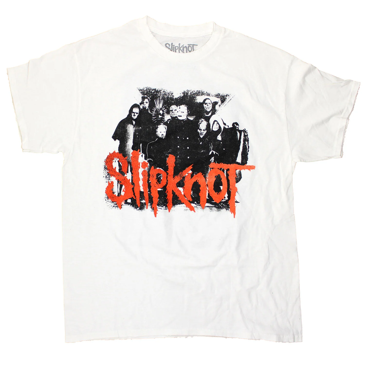 Vintage Black & White Photo Above Red Logo Vintage T-shirt