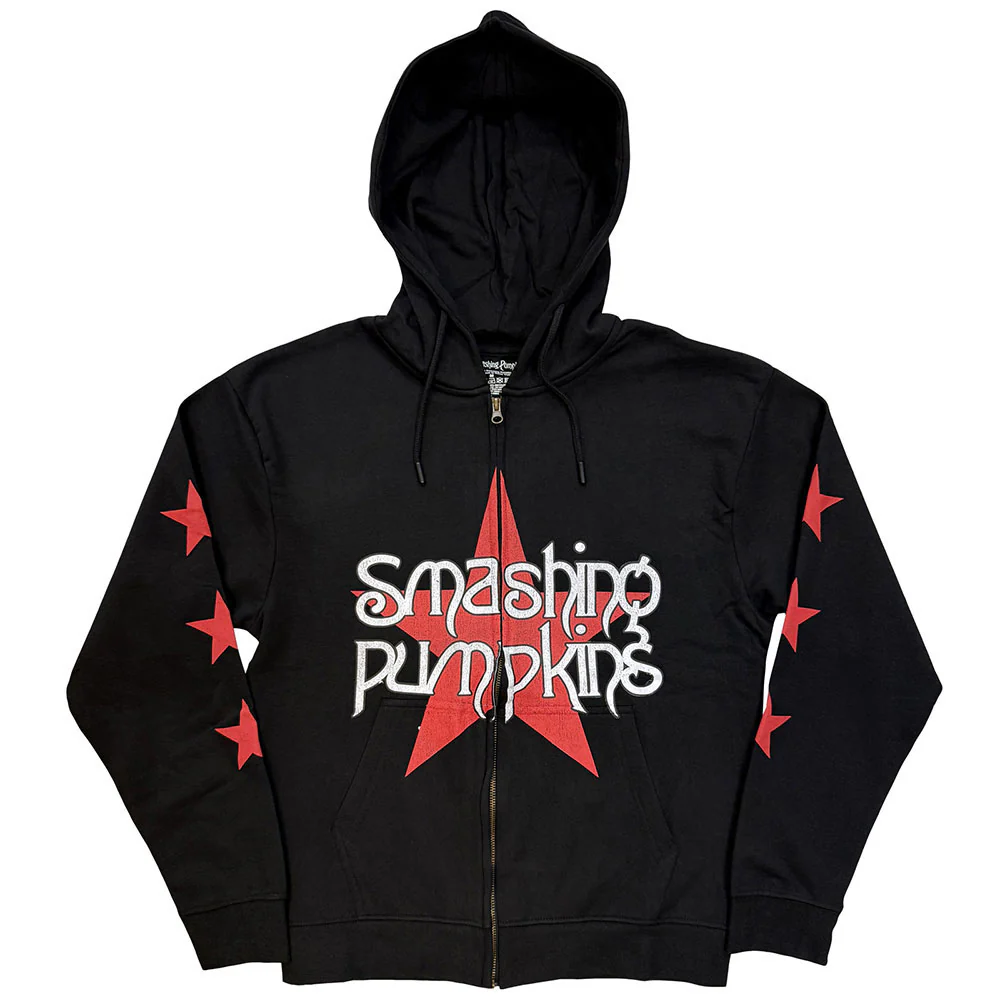 Star Logo Zippered Hooded Sweatshirt
