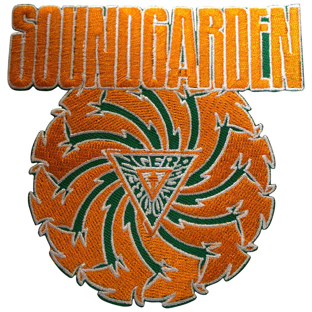 Badmotorfinger Orange On Green Woven Patch
