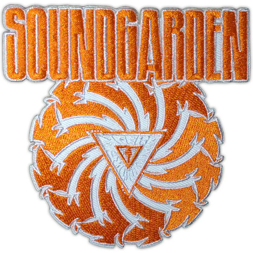 Badmotorfinger Orange On White Woven Patch
