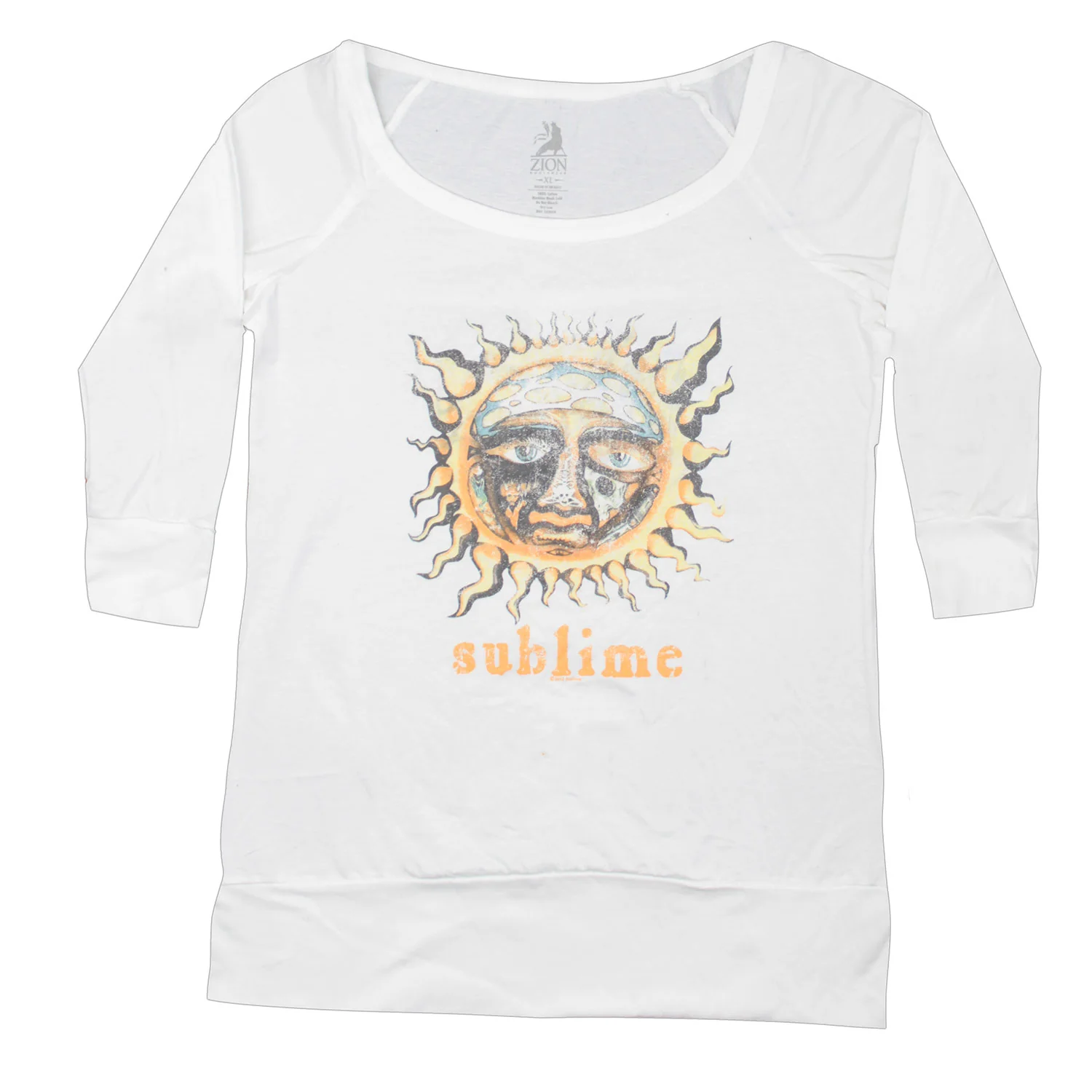 Vintage Distressed Sun Logo Junior Top