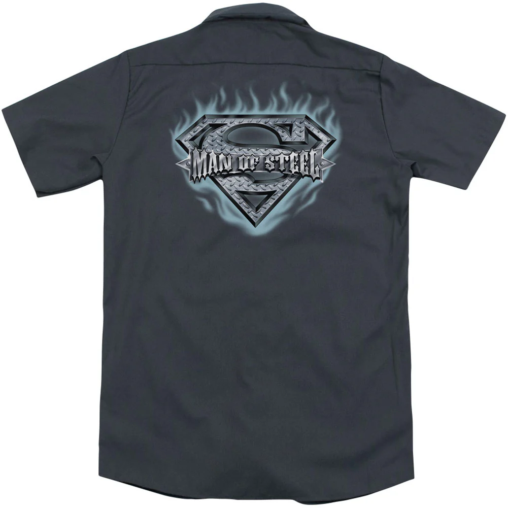 Man Of Steel Shield (Back Print) Workshirt - Image 2