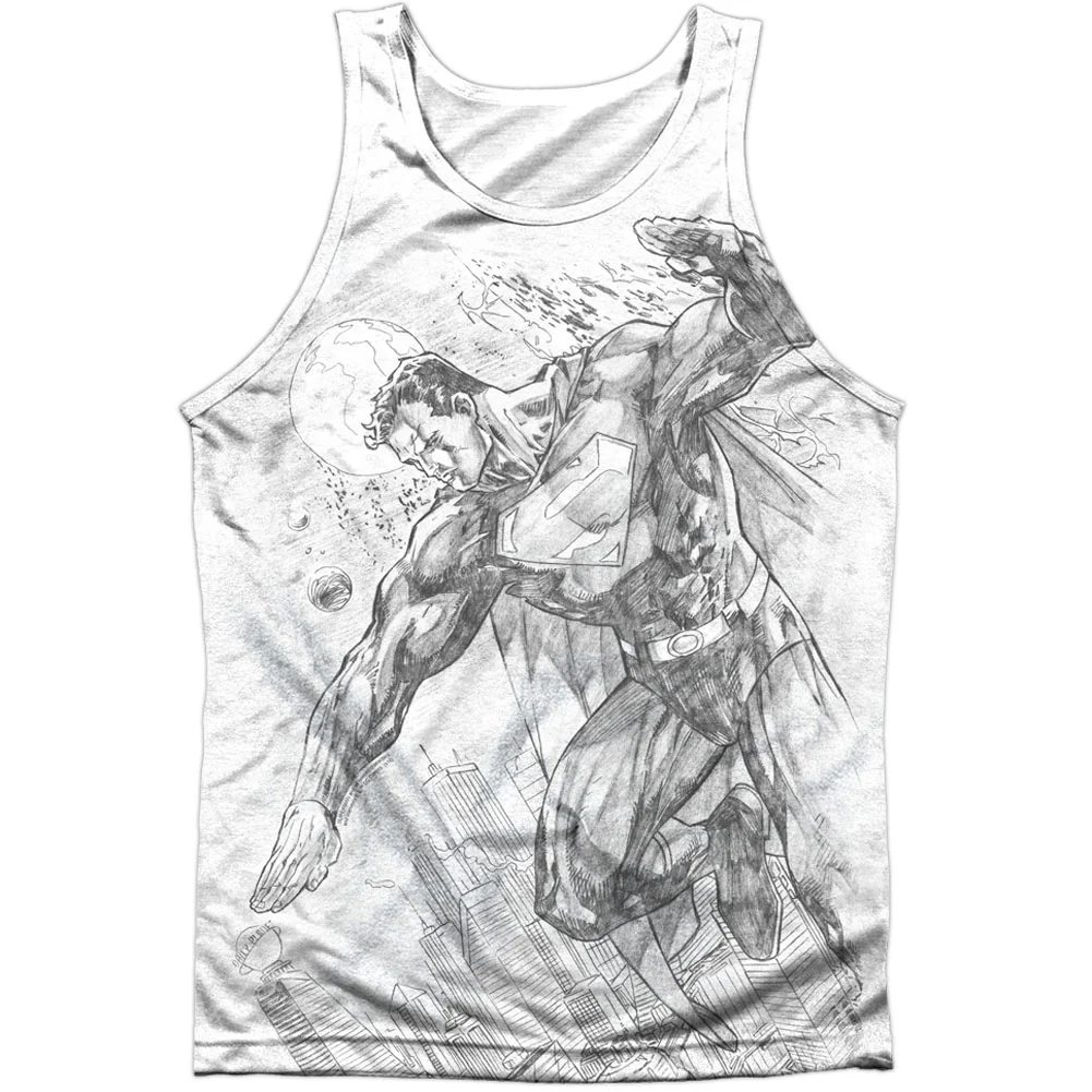 Pencil City To Space 100% Poly Mens Tank