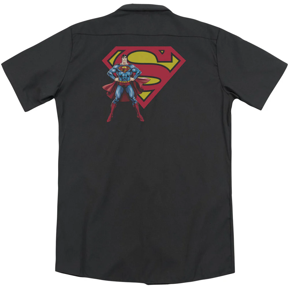 Superman & Logo (Back Print) Workshirt - Image 2