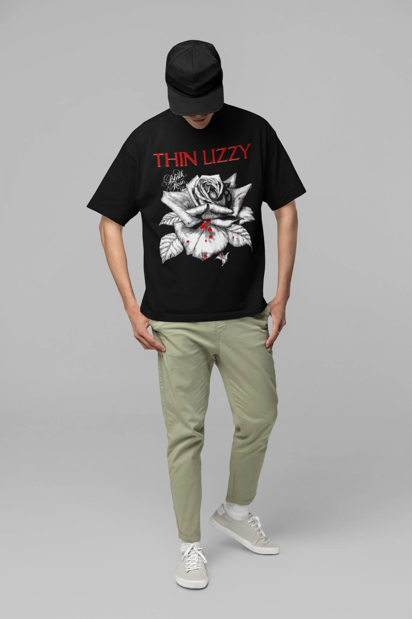 Thin Lizzy - Black Rose Jumbo Print T-Shirt - Image 2