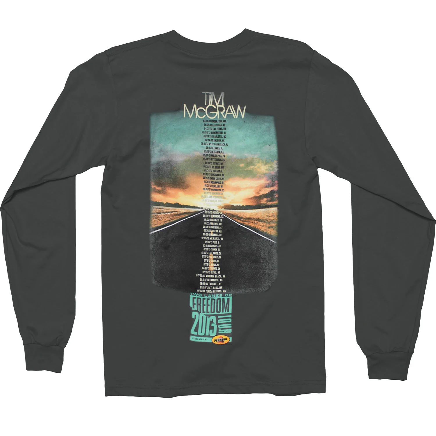 Two Lanes Of Freedom 2013 Tour Long Sleeve - Image 2