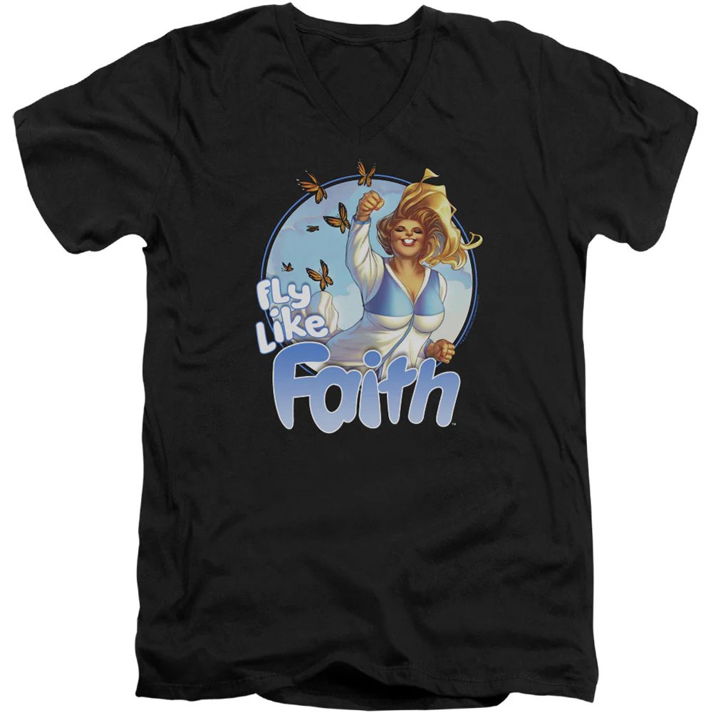 Fly Like Faith Adult V-Neck Slim Fit T-shirt