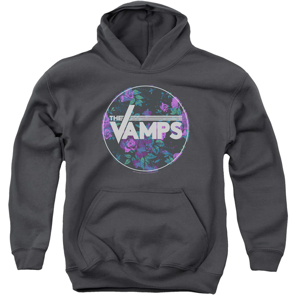 Floral Vamps Youth 50% Poly Hooded Sweatshirt