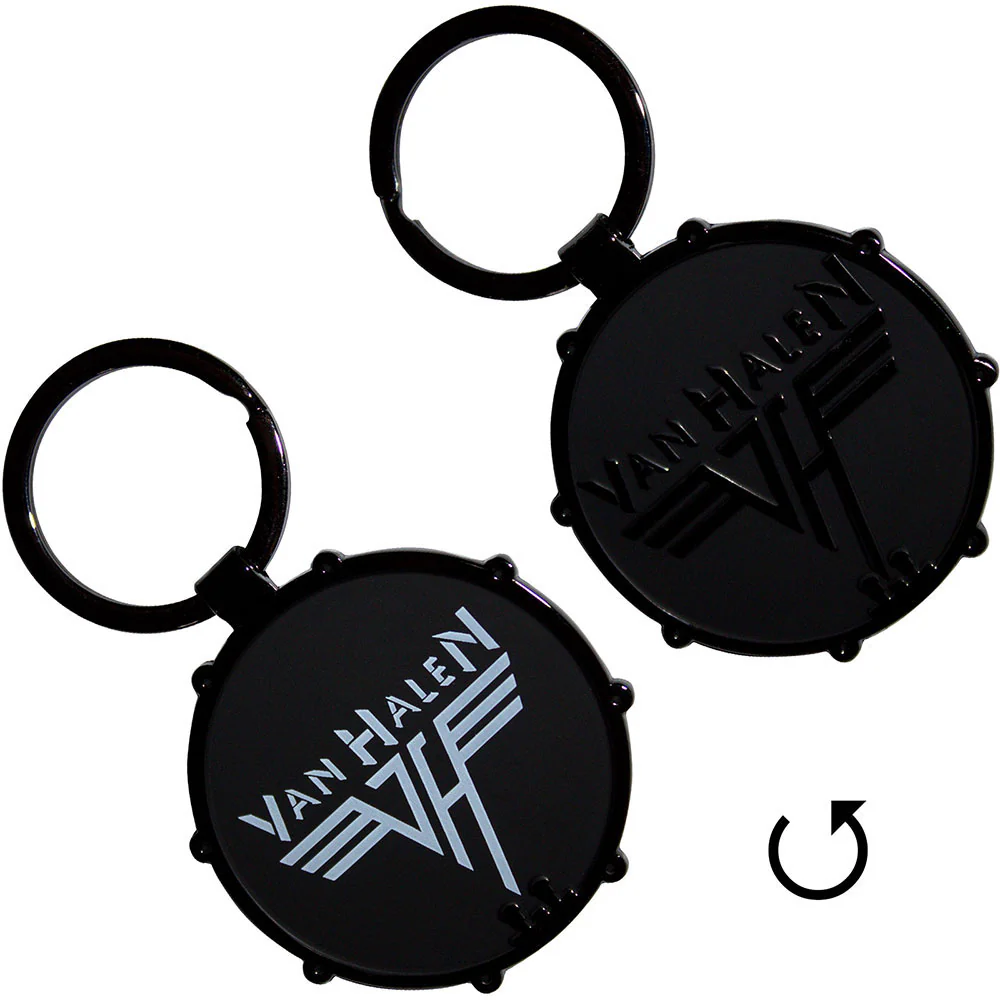 Retro Logo Drum Double-sided Metal Key Chain