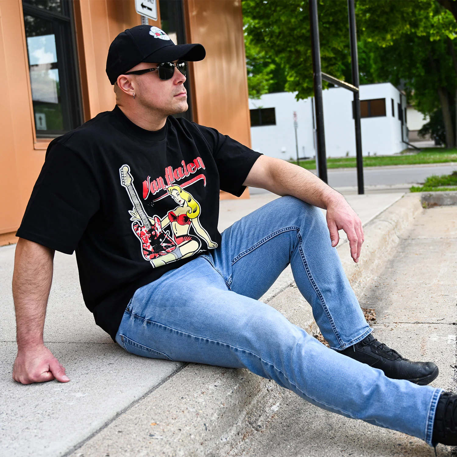 Running With The Devil Oversized Boxy Tee Vintage T-shirt - Image 3