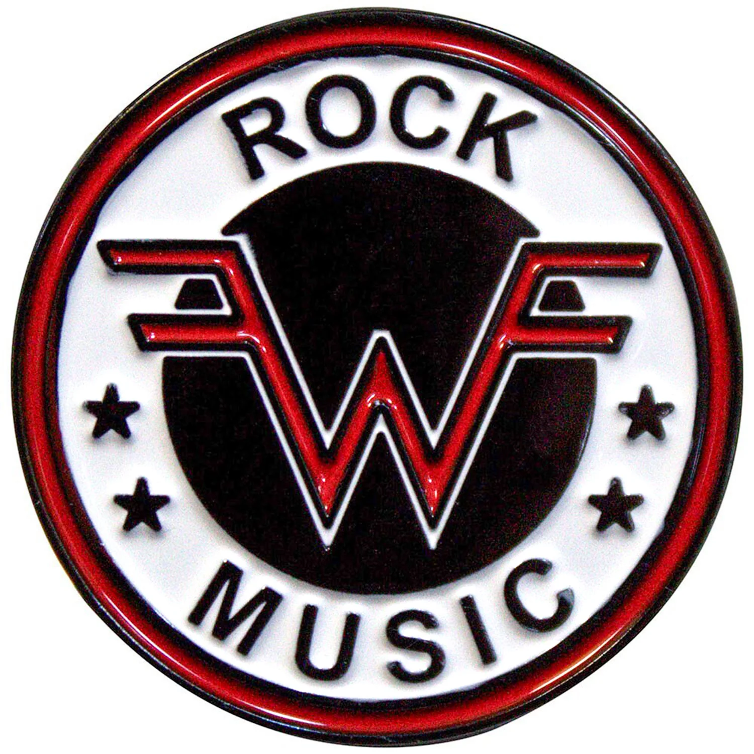 Rock Music Emblem Pewter Pin Badge