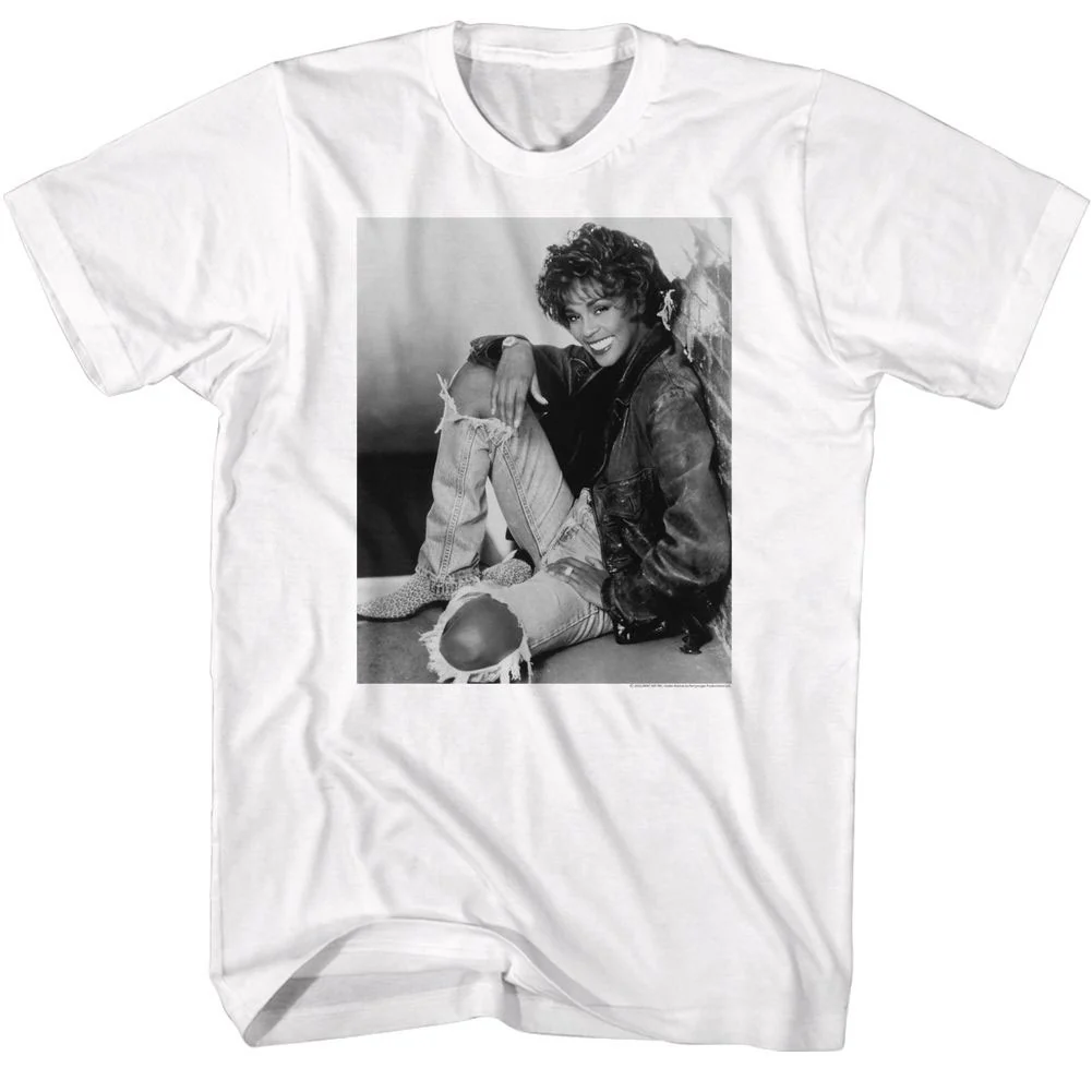 Whitney Houston Bw Brick Wall Sit T-shirt